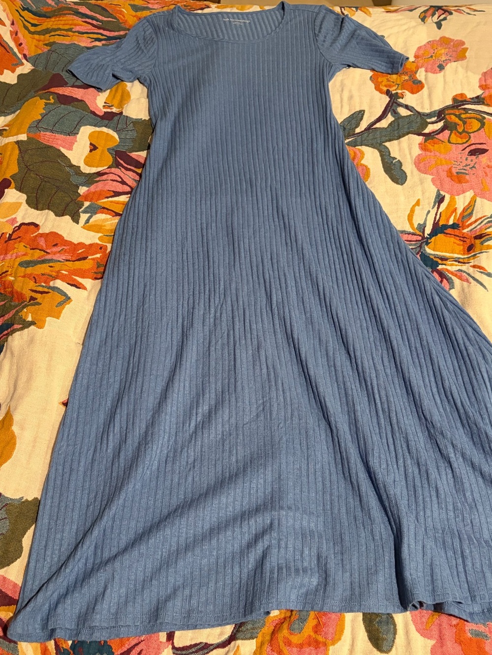 Soft Surroundings Ribbed Scoop-Neck Maxi Dress - Light Blue, Super Soft Medium - Picture 6 of 6